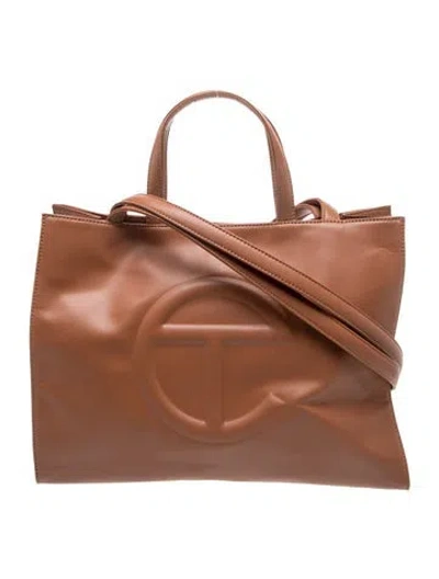 Pre-owned Telfar Vegan Leather Crossbody Bag In Brown