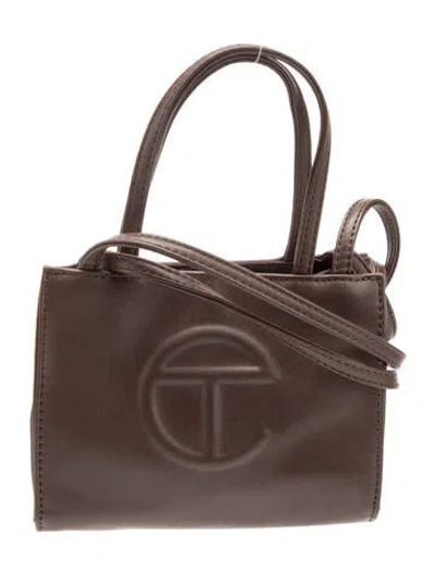 Pre-owned Telfar Vegan Leather Crossbody Bag In Brown