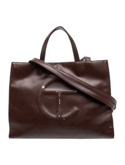 Pre-owned Telfar Vegan Leather Crossbody Bag In Brown