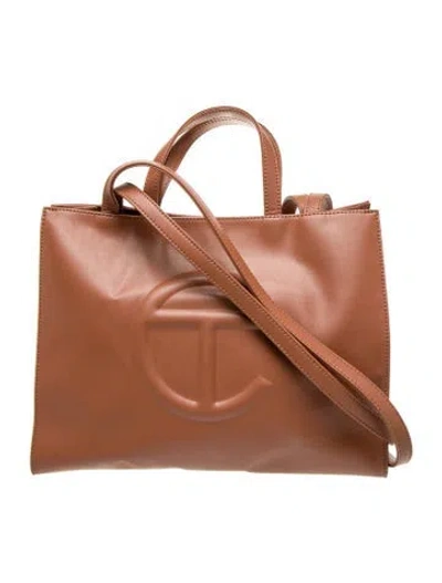 Pre-owned Telfar Vegan Leather Crossbody Bag In Brown