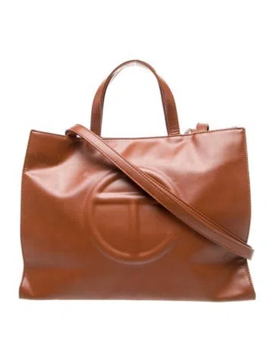 Pre-owned Telfar Vegan Leather Crossbody Bag In Brown