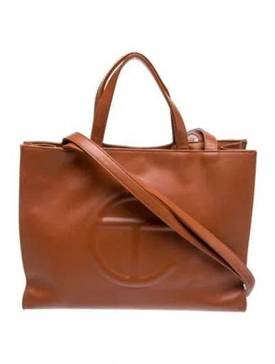 Pre-owned Telfar Vegan Leather Crossbody Bag In Brown