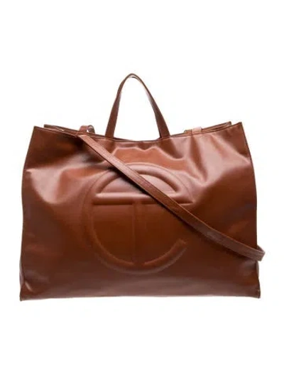 Pre-owned Telfar Vegan Leather Crossbody Bag In Brown
