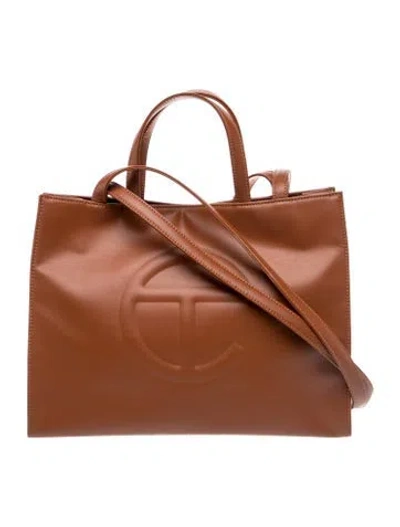 Pre-owned Telfar Vegan Leather Crossbody Bag In Brown