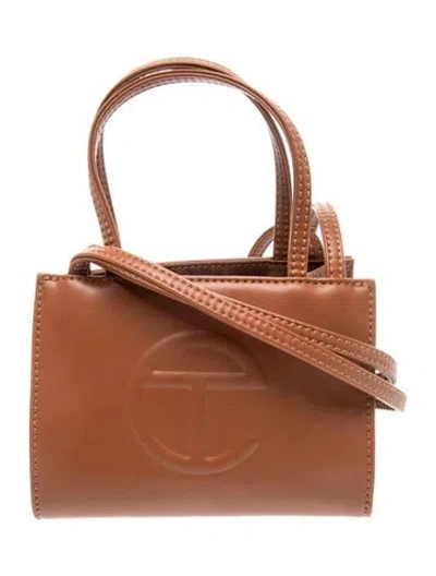 Pre-owned Telfar Vegan Leather Crossbody Bag In Brown