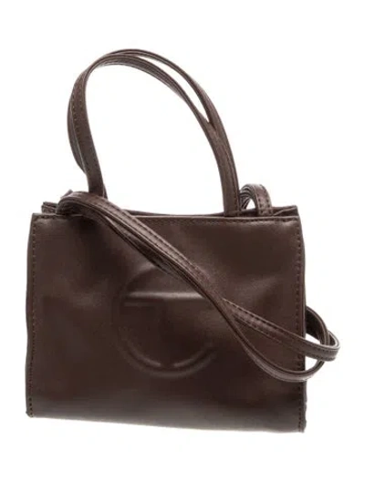 Pre-owned Telfar Vegan Leather Crossbody Bag In Brown