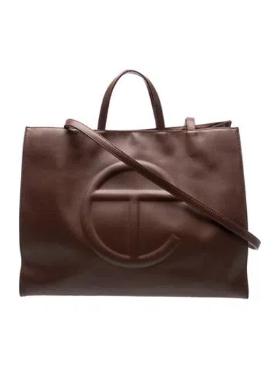 Pre-owned Telfar Vegan Leather Crossbody Bag In Brown