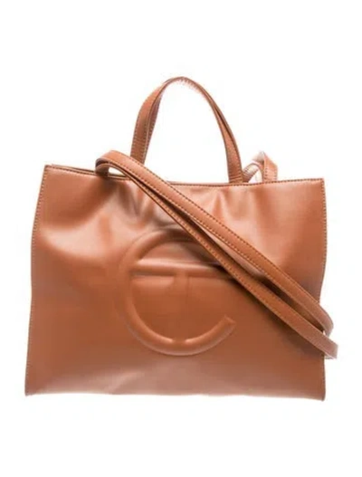 Pre-owned Telfar Vegan Leather Crossbody Bag In Brown