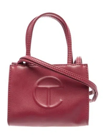 Pre-owned Telfar Vegan Leather Crossbody Bag In Burgundy