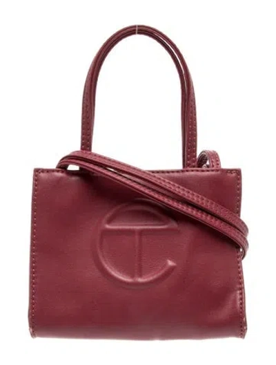 Pre-owned Telfar Vegan Leather Crossbody Bag In Burgundy
