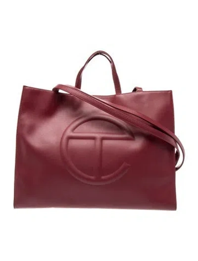 Pre-owned Telfar Vegan Leather Crossbody Bag In Burgundy