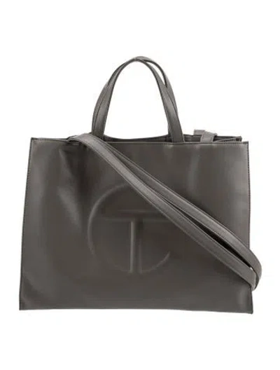 Pre-owned Telfar Vegan Leather Crossbody Bag In Gray