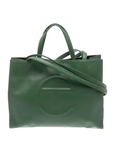 Pre-owned Telfar Vegan Leather Crossbody Bag In Green