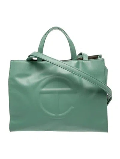 Pre-owned Telfar Vegan Leather Crossbody Bag In Green