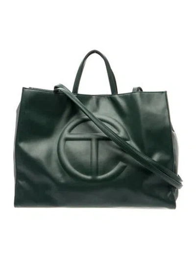 Pre-owned Telfar Vegan Leather Crossbody Bag In Green