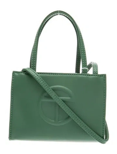 Pre-owned Telfar Vegan Leather Crossbody Bag In Green