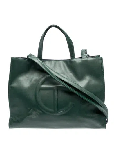 Pre-owned Telfar Vegan Leather Crossbody Bag In Green