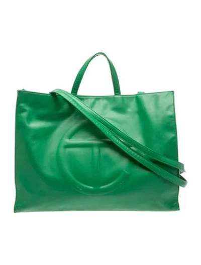 Pre-owned Telfar Vegan Leather Crossbody Bag In Green