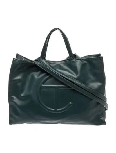 Pre-owned Telfar Vegan Leather Crossbody Bag In Green