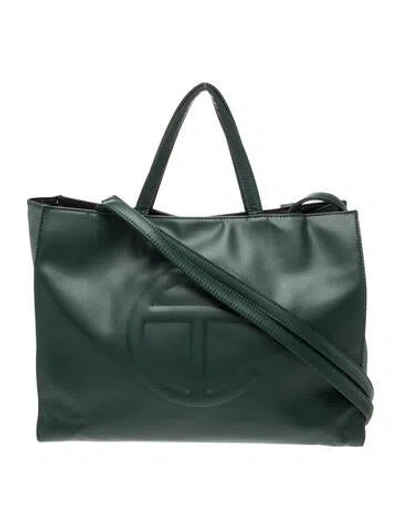 Pre-owned Telfar Vegan Leather Crossbody Bag In Green