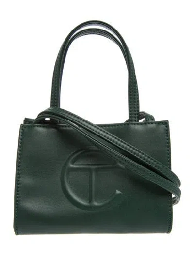 Pre-owned Telfar Vegan Leather Crossbody Bag In Green