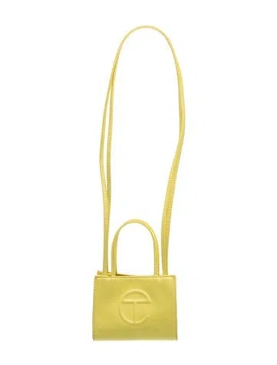 Pre-owned Telfar Vegan Leather Crossbody Bag In Green/yellow