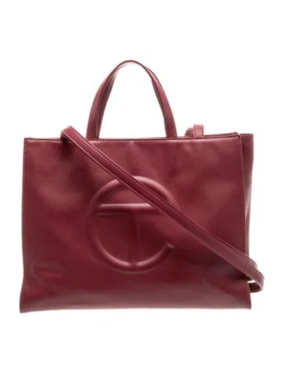 Pre-owned Telfar Vegan Leather Crossbody Bag Large In Burgundy