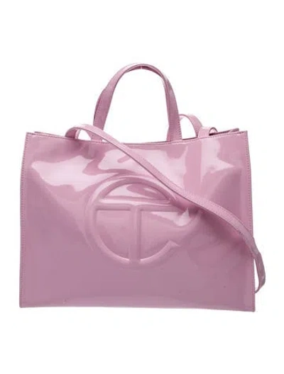 Pre-owned Telfar Vegan Leather Crossbody Bag Large In Pink