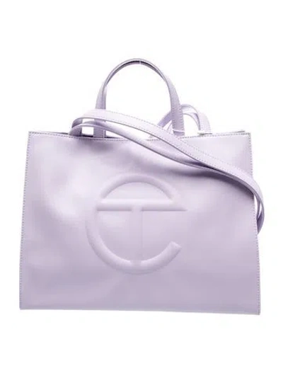 Pre-owned Telfar Vegan Leather Crossbody Bag Medium In Purple