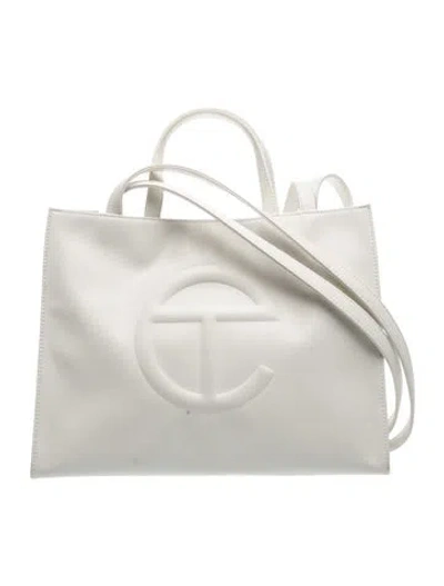 Pre-owned Telfar Vegan Leather Crossbody Bag Medium In White