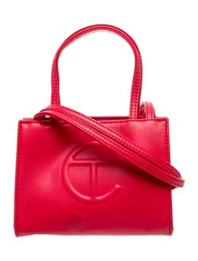 Pre-owned Telfar Vegan Leather Crossbody Bag Mini In Red