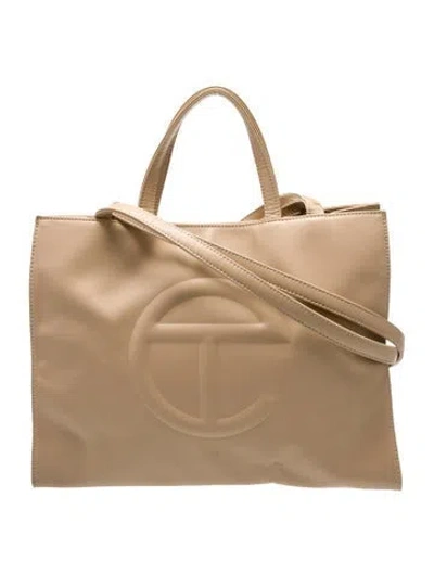 Pre-owned Telfar Vegan Leather Crossbody Bag In Neutral