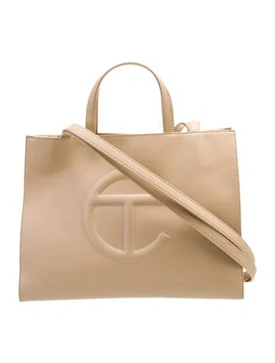 Pre-owned Telfar Vegan Leather Crossbody Bag In Neutral