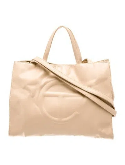 Pre-owned Telfar Vegan Leather Crossbody Bag In Neutral