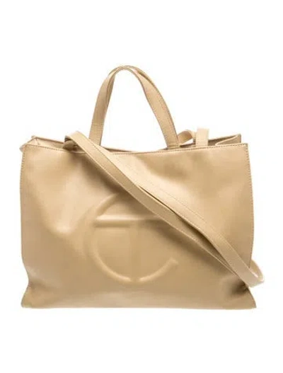 Pre-owned Telfar Vegan Leather Crossbody Bag In Neutral