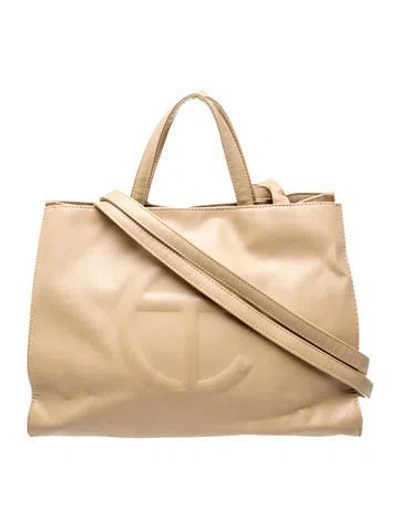 Pre-owned Telfar Vegan Leather Crossbody Bag In Neutral