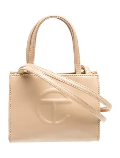 Pre-owned Telfar Vegan Leather Crossbody Bag In Neutrals