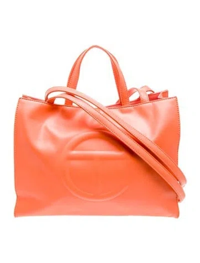 Pre-owned Telfar Vegan Leather Crossbody Bag In Orange