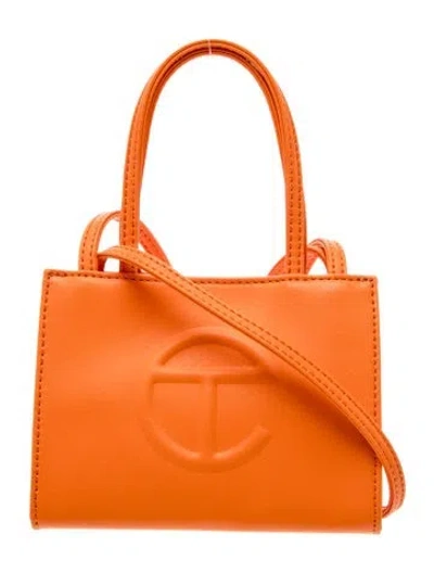 Pre-owned Telfar Vegan Leather Crossbody Bag In Orange