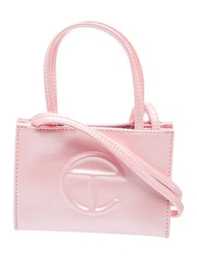 Pre-owned Telfar Vegan Leather Crossbody Bag In Pink