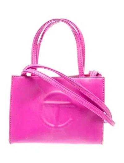 Pre-owned Telfar Vegan Leather Crossbody Bag In Pink