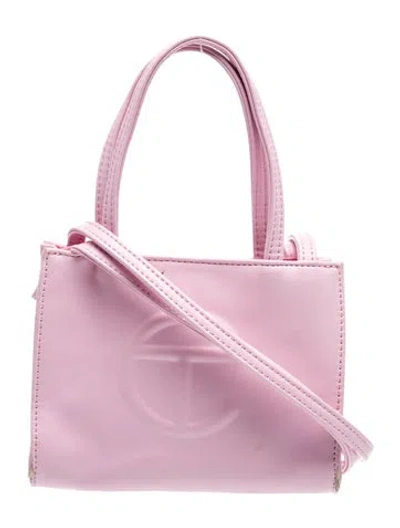 Pre-owned Telfar Vegan Leather Crossbody Bag In Pink