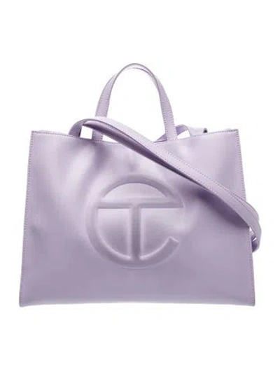 Pre-owned Telfar Vegan Leather Crossbody Bag In Purple