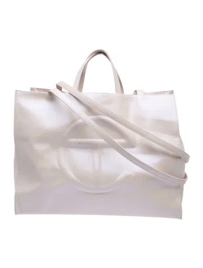 Pre-owned Telfar Vegan Leather Crossbody Bag In Purple