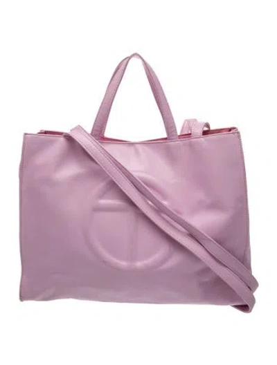 Pre-owned Telfar Vegan Leather Crossbody Bag In Purple