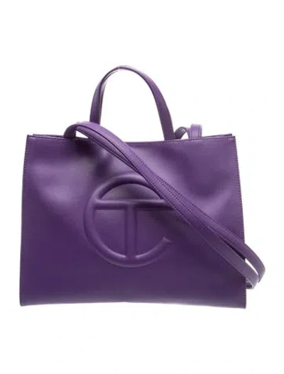 Pre-owned Telfar Vegan Leather Crossbody Bag In Purple