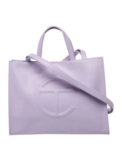 Pre-owned Telfar Vegan Leather Crossbody Bag In Purple