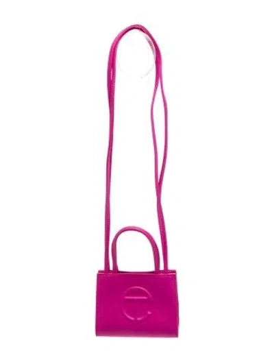 Pre-owned Telfar Vegan Leather Crossbody Bag In Purple