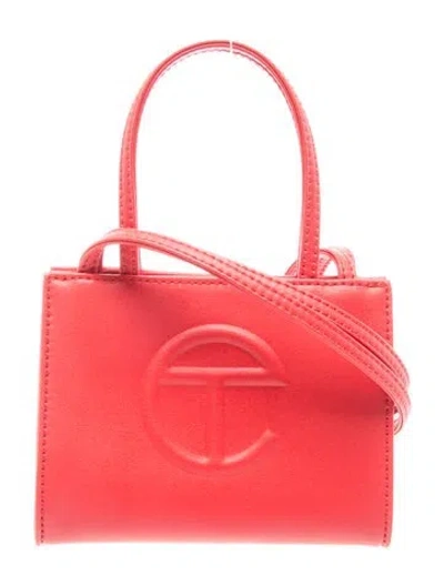 Pre-owned Telfar Vegan Leather Crossbody Bag In Red