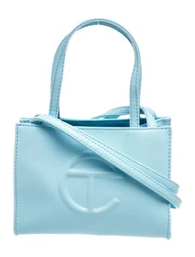 Pre-owned Telfar Vegan Leather Crossbody Bag Small In Blue